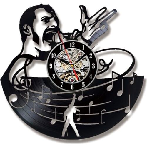 Queen Rock Band Wall Clock Music Theme Classic Vinyl Record Clocks LED Wall Watch Art Home Decor Gifts for Musician horloge