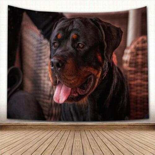 New Rottweiler Dog Wall Hanging Tapestry Home Party Decorative Tapestries Photo Background Cloth Table Cloth Wall Tapestry