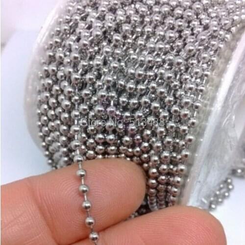 Wholesale price 100 meters Choose width Ball Beads Chain Stainless Steel DIY Finding Jewelry