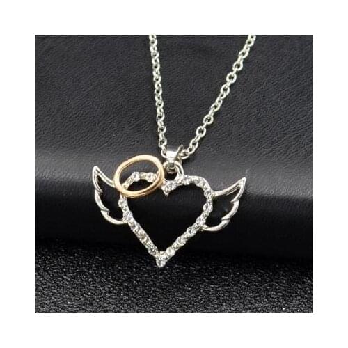 Colorful Bling Angle Wings Style Gold Silver Color Circle Choker Necklace High Quality Link Chain Collar Chocker Necklaces