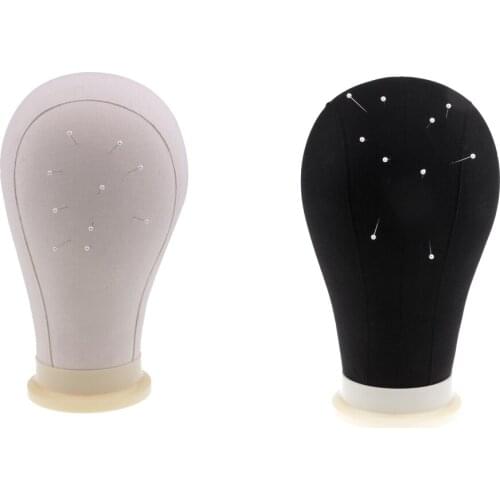 2x Manikin Mannequin Poly Head Canvas Block Wig Toupee Making Display Holder