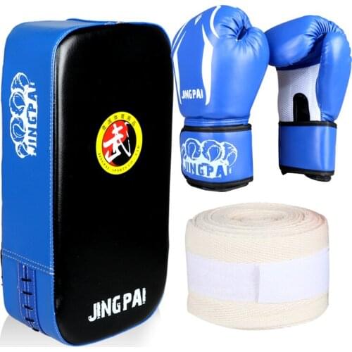 Gloves for Fighters MMA Boxing Gloves+target+hand wraps one set PU Boxing Gloves Fighting Sports Wearable Breathable For Adults
