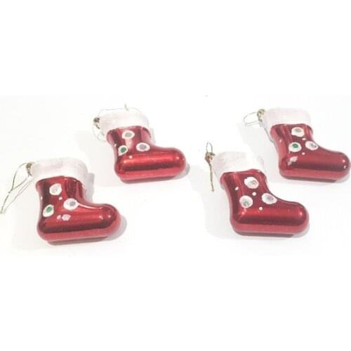 Christmas New Year Ornament Pine Tree Ornament Boot Ornament 4'lü christmas decorations рождественские украшения