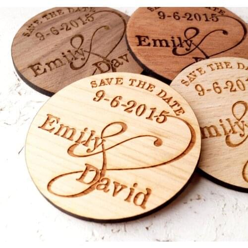 Save the date magnets, wedding save the dates, wooden save the date magnets, engraved wedding magnets, rustic save the dates