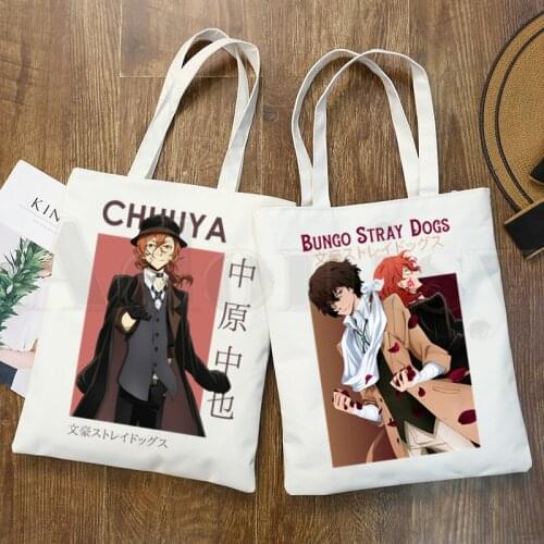 Bungou stray dogs Chuuya Nakahara Osamu Dazai Handbags Shoulder Bags Casual Shopping Girls Handbag Women Elegant Canvas Bag