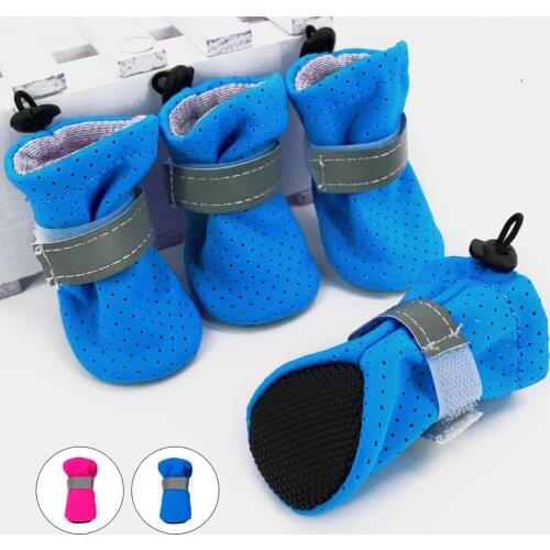 Reflective Pet Dogs Shoes Rain Snow Waterproof Booties Socks Rubber Anti-slip Shoes For Small Dog Puppies Footwear Cachorro