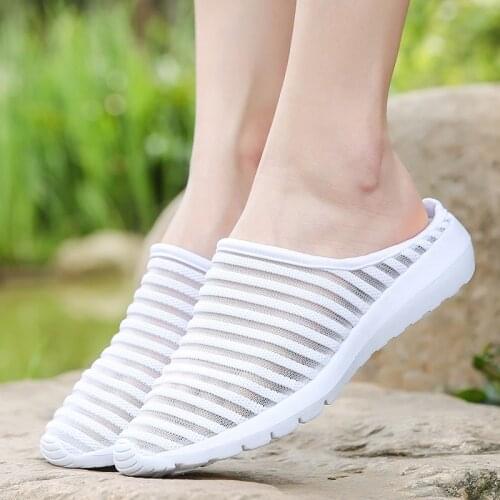 Fashion Slip On Ladies Summer White Shoes For Women 2020 Lightweight Woman Flats Mesh Breathable Zapatillas Mujer Casual Verano