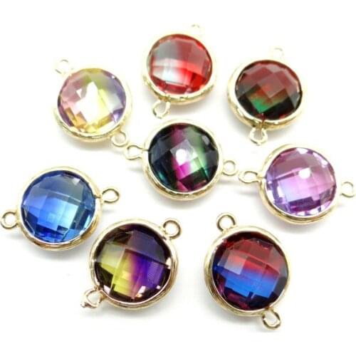 Natural stone Quartz Crystal Turquoises tiger eye Connector Bracelet pendant for DIY Jewelry Making Necklace Accessories 10pcs