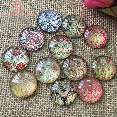 20PCS Round Glass Cabochon 10MM 12MM Flatback Photo Dome Jewelry Findings Accessories