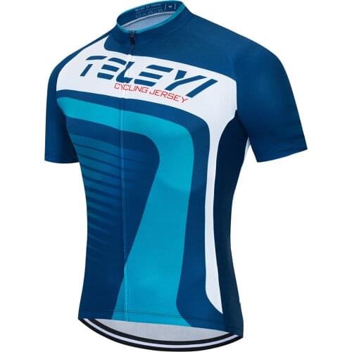 2020 TELEYI Mens short sleeve cycling jerseys Wave point Bike Clothing shirts MTB Quick dry Bicycle Wear Ropa Ciclismo Hombre