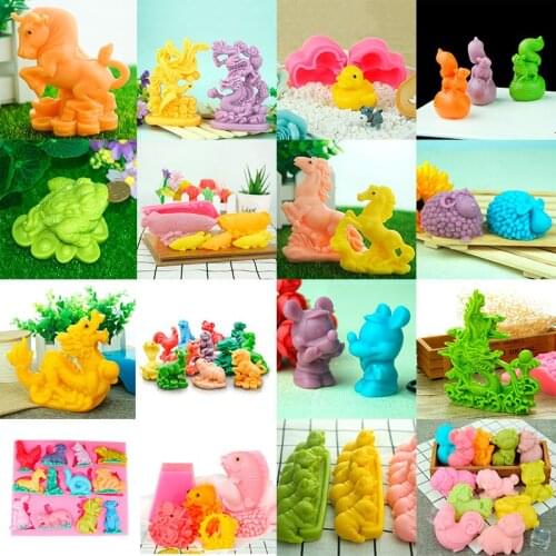 3D salt carving ice sculpture silicone mold cartoon zodiac, sea bream, horse mould baking tools
