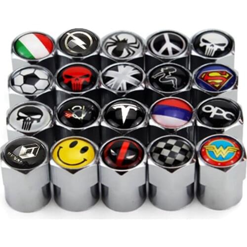 4pcs Car Badge Wheel Tire Valve Cap Tyre Dust Cap For Opel Lada Dacia Renault Ssangyong Saab Daewoo Lifan accesorios car styling