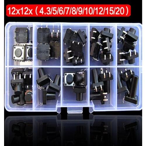 42pcs Vertical Copper Feet with Light Touch Switch Key 12*12mm