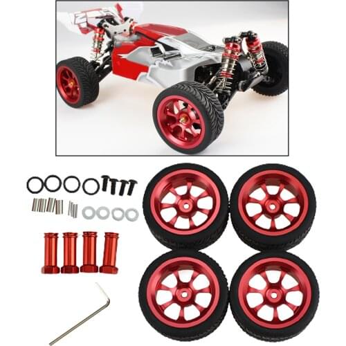 4x Upgrade Wheel Rim Wheel Hubs Tires for 1:14 Wltoys 144001 RC Car Spare Parts Accessories Children Toys
