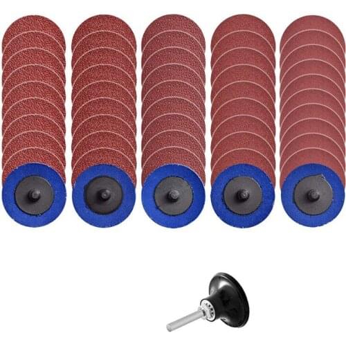 50Pcs Roloc Quick Change Discs 2 Inch Sanding Discs with 1Pc 1/4Inch Holder Rust Paint Removal Surface Condition Discs