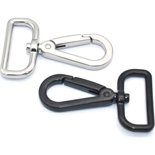 62mm Swivel clasp Lobster Clasp Claw Rectangle Ring Push Gate Trigger Clasps Swivel Snap Hooks For keychain backpack 6pcs Black