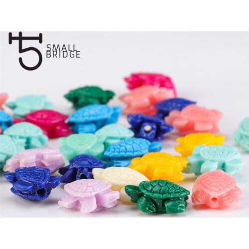 9x12mm Loose Plastic Acrylic Beads For Necklace Bracelet Making Diy Materials Multicolor Sea Turtles Beads Wholesale Q902