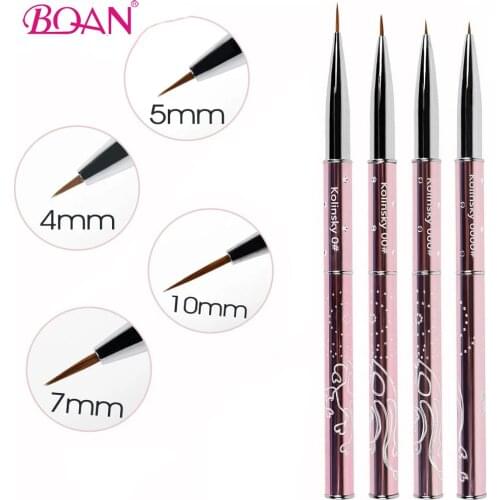 BQAN 4Pcs/Set #0#00#000#0000 Popular Nail Tools Sale Pure Kolinsky Sable Brush Nail Art Liner Brush Paint Brush 100% Kolinsky