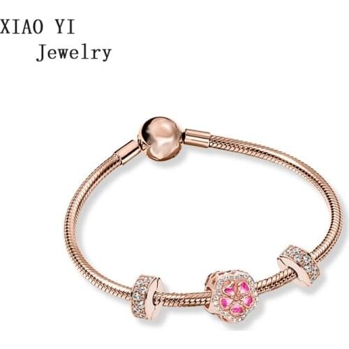 XIAOYI jewelry 100% 925 11 charming peach blossom ZT0445 bracelet simple bracelet female beautiful gentle