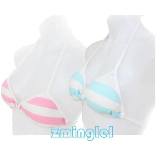 Nonori Girls Cute&Sexy Anime Style Stripe Bra String Style Tie Cosplay Padded Bra Size A-B Cup