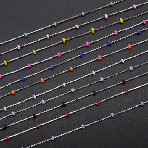 30 Meters/lot 100% Stainless Steel Oval Enamel diy jewelry Making Chains Wholesale Finding Jewellery Supplies