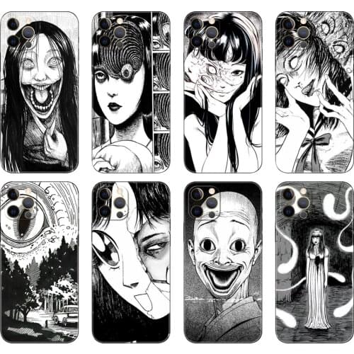 Black tpu case for iphone 5 5s se 2020 6 6s 7 8 plus x 10 XR XS 11 12 mini pro MAX back cover Junji Ito Tees Horror