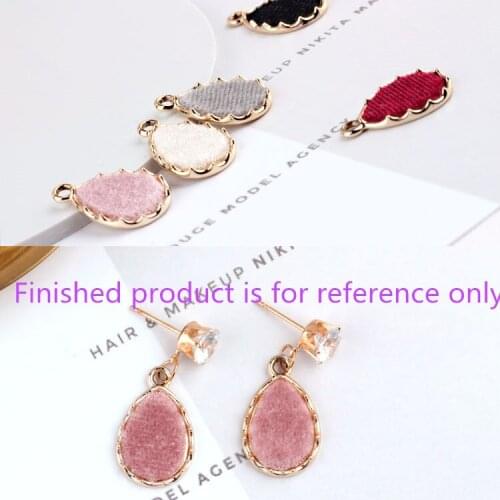 DIY fashion handmade jewelry accessory 50pcs/lot alloy/Polyester material water drop shape earring/necklace/bracelet pendants