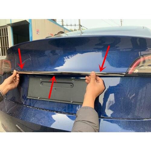 For Tesla Tnc Model 3 2017 2018 High-quality Stainless steel Rear Trunk Lid Cover Trim Car-styling