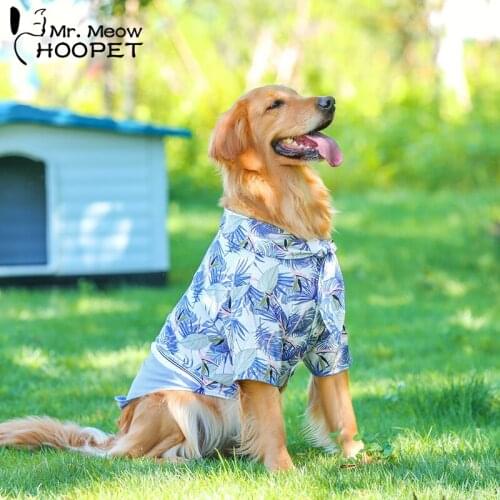 HOOPET 4XL-7XL Summer Dog Clothes Sunscreen Clothes Big Dog Summer Clothes Cat Shirt For Golden Medium Large Dog Cat