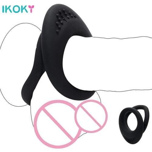 IKOKY Cock Rings Scrotal Binding Delay Ejaculation Male Masturbator Adult Products Sex Toys For Men Penis Rings