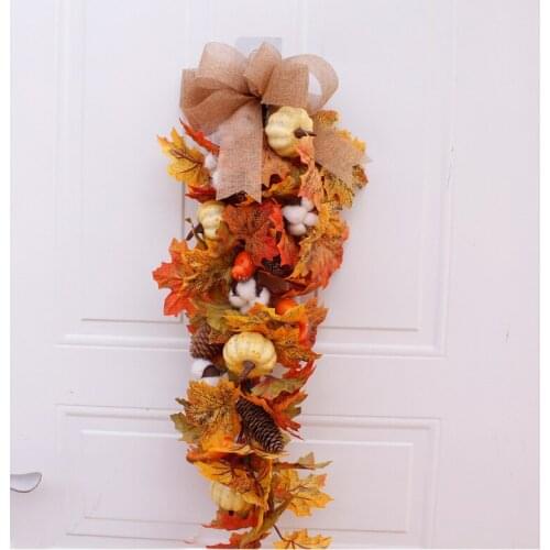 Maple Leaf Pumpkin Hanging Wall Decoration Halloween Thanksgiving Wedding Christmas plant decor wall hanging
