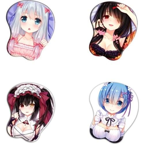 Anime DATE A LIVE Cartoon Printed 3D Chest Mouse Pad Wrist Rest Mat Cosplay Prop Decor Men Women Birthday Gift 1pcs