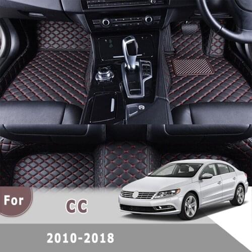 RHD Carpets Car Floor Mats For CC 2010 2011 2012 2013 2014 2015 2016 2017 2018 Auto Interior Leather Dash Rugs For Volkswagen vw