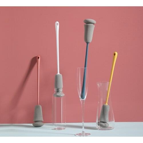 Kitchen Long Handle Cleaning Cup Brush Non-toxic and Eco-friendly Bottle Coffe Tea Glass Cup Wineglass Washing Sponge Brushes