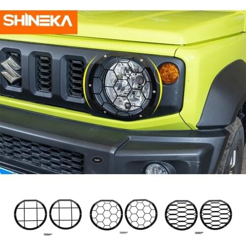 SHINEKA Lamp Hoods For Suzuki Jimny JB74 Car Front Headlight Lamp Decoration Cover Protection Accessories For Suzuki Jimny 2019