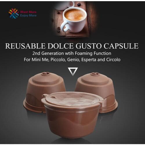 2nd Genaration Dolce Gusto Reusable Coffee Plastic Refillable Compatible Coffee Filter Baskets Capsules Taste Sweet