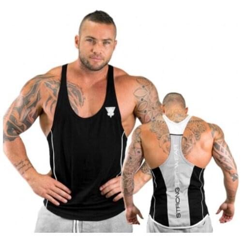 Mens Bodybuilding Tank Top Sportscholen Fitness Mouwloos Shirt 2018 Nieuwe Mannelijke Katoenen Kleding Mode Singlet Vest Hemd