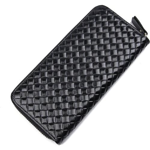 Genuine Leather Man Clutch Bag Money Bag Retro Leather Men Card Holder Wallet Business Zipper Wallet Coin Purse Mobile Phone Bag