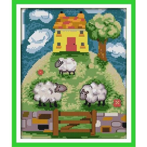 Fantasy pasture cross stitch kit 14ct 11ct count printed canvas stitching embroidery DIY handmade needlework