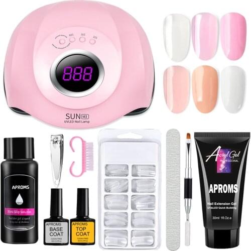 120W UV LED Nail Lamp Nail Builder Lamp Kit Poly Nail Gel Kit Nail Set Nail Builder Set 30ML UV Gel Poly Builder Manicure Set