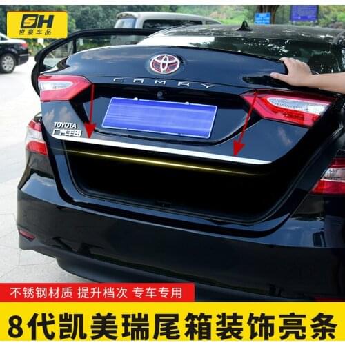 For Toyota Camry 2018 2019 Tailgate Rear Door Bottom Cover Molding Trim Stainless Steel Back Door Trim Car Accessories