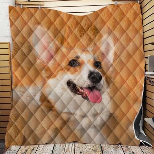 Cute Animals Pattern Air-conditioned Room Quilted Quilt Dog/Horse/Fish 3D Digital Printing Child Room Quilt T607