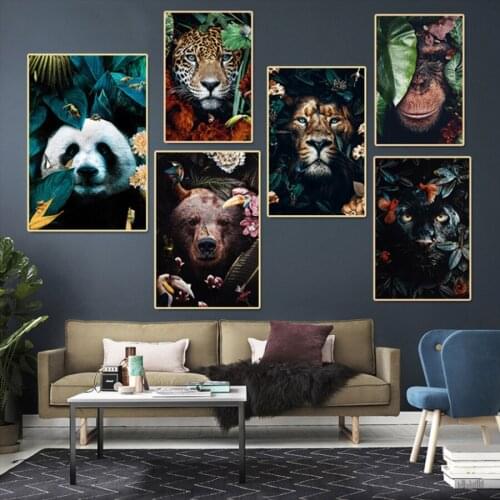 Full Square Diamond Embroidery Wild Flower Panda Tiger 5D Diamond Painting Cross Stitch Rhinestone Mosaic Home Decoration