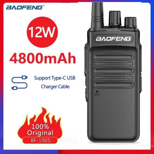 Baofeng BF-1905 12W High Power Walkie Talkie 50KM long-distance communication supports Type C charging Two Way Radios for UV-5R