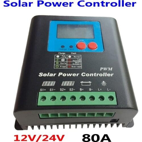 80A 100A 12V /24V Battery Charger Regulator for Solar Panels LCD Display Charging Off Grid Solar Charge Controller 80A system