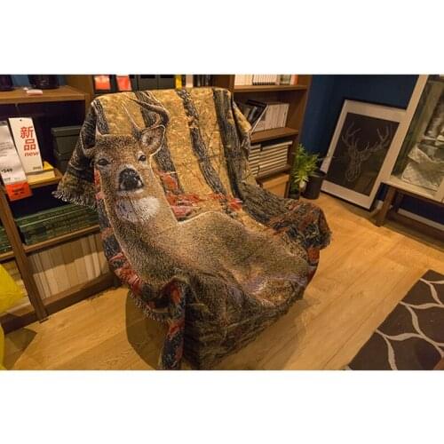 Retro sika deer Sofa Slipcover blanket Decorative Throw Sofa Cobertor cover blankets Decoration Wall fabric tapestry Home Decor
