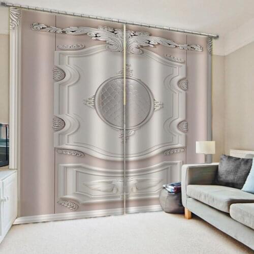 Morden relief soft curtains Bedroom living room windproof thickening blackout Thick shading soundproof windproof curtain
