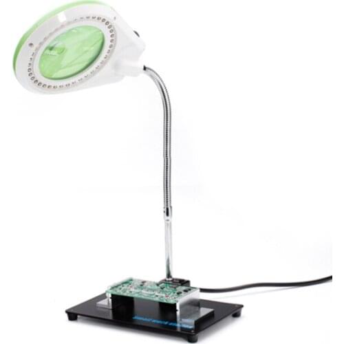 Stand magnifying glass LED Taobao foreign trade desktop magnifying glass with light 10 times dimmable