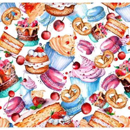 Cake vintage watercolor Vintage photo backdrop Vinyl cloth High quality Computer print wall backgrounds