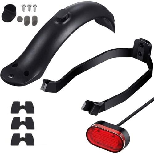 Rear Mudguard and Bracket Accessory with Taillight for Xiaomi M365/M365 Pro Scooter with Screws and Screw Caps
